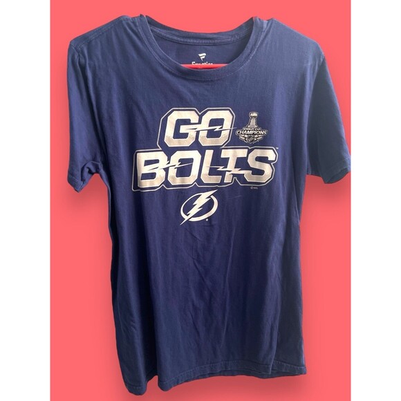 NHL Other - Go Bolts Tampa Bay Lightning T-Shirt Medium Stanley Cup Champions Fanatics 2021